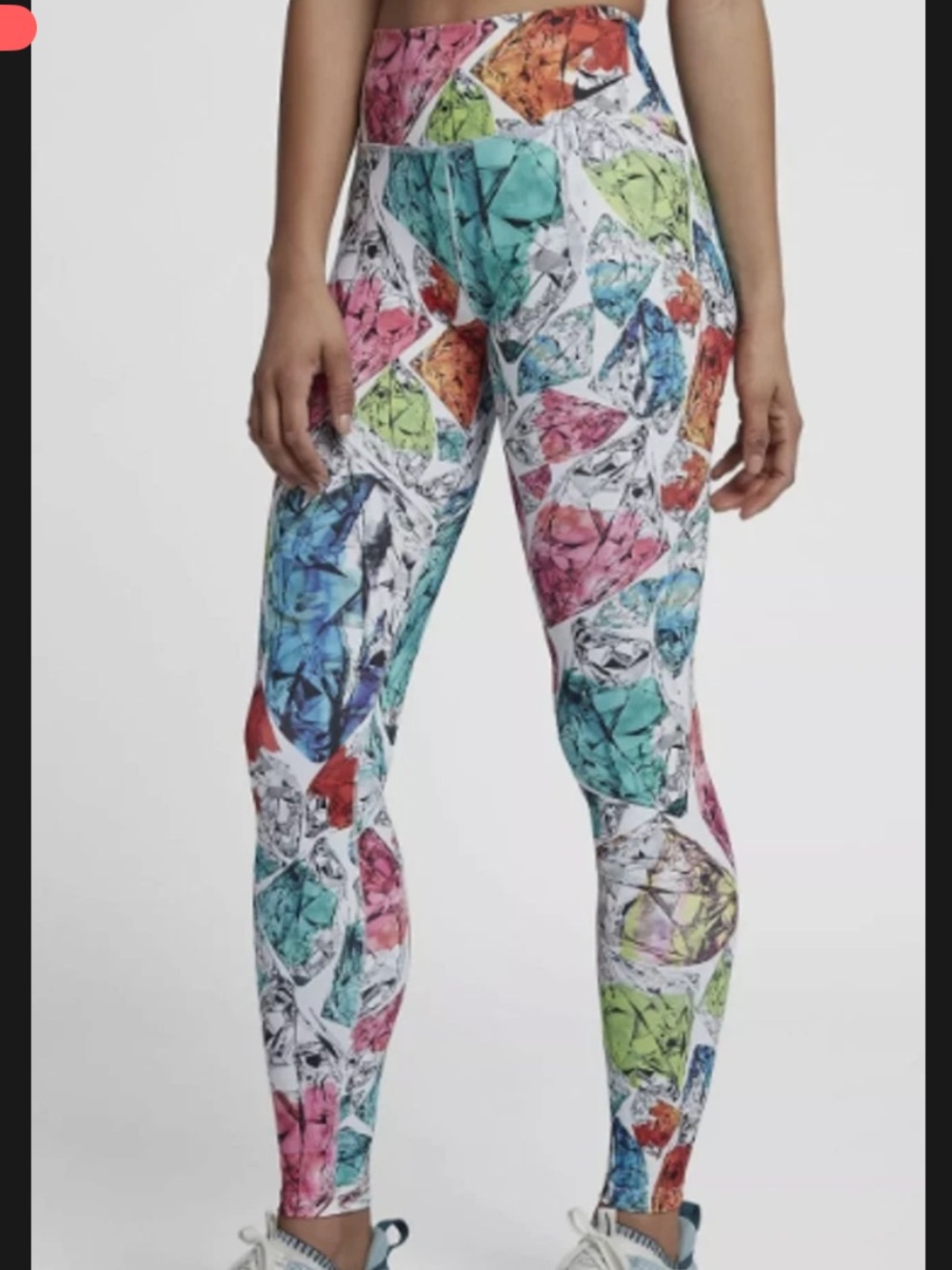 Nike Power Printed Mid Rise Training Leggings Large DriFit